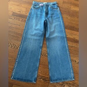 Reformation Cary High Rise Wide Leg with Studs